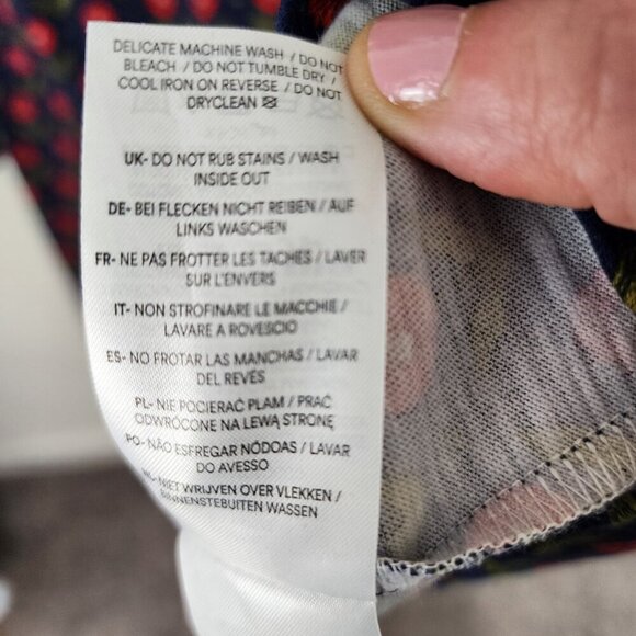 Boden Penelope Jersey Long Sleeve Dress Navy Daisy Foliage Size 10 Petite - Picture 15 of 16